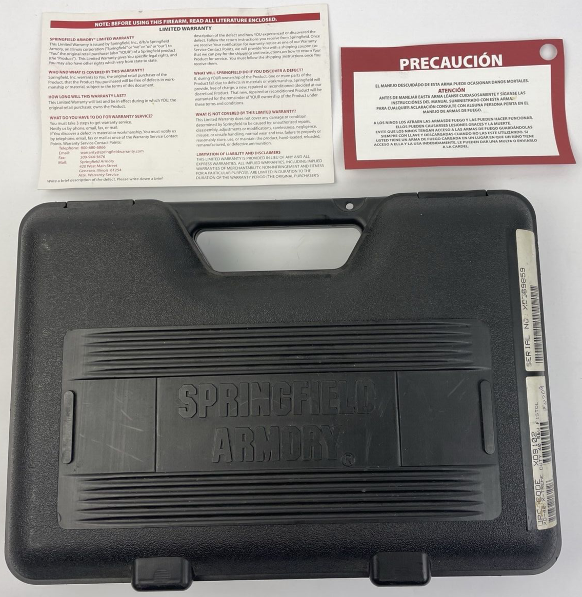 Springfield Armory XD-40 X-TREME HARD S&W Pistol Gun Case w Insert Fits 40 S&W