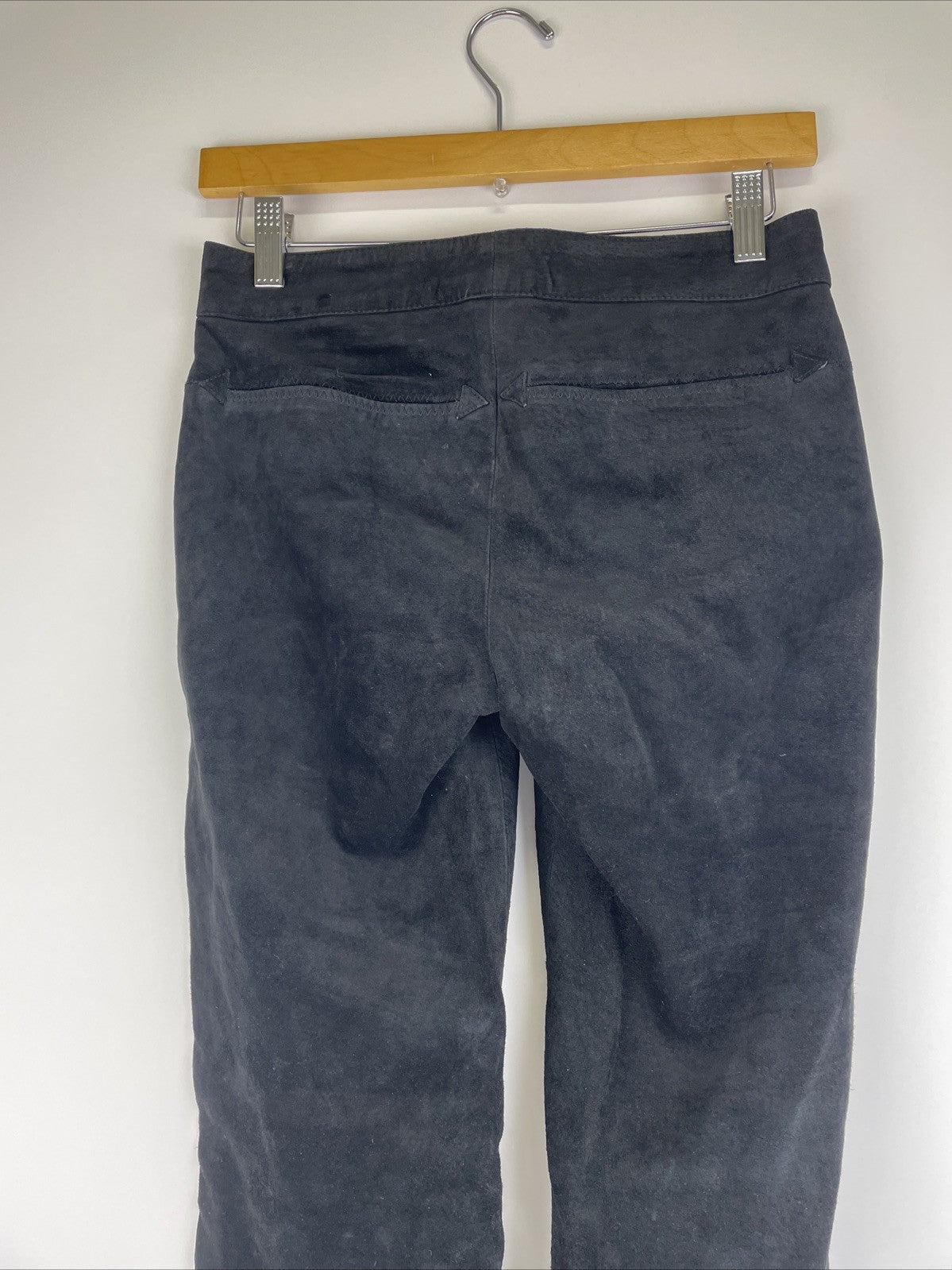 MONTOYA  Genuine Suede Leather Pants Size XS Nylon Lined Jet Black