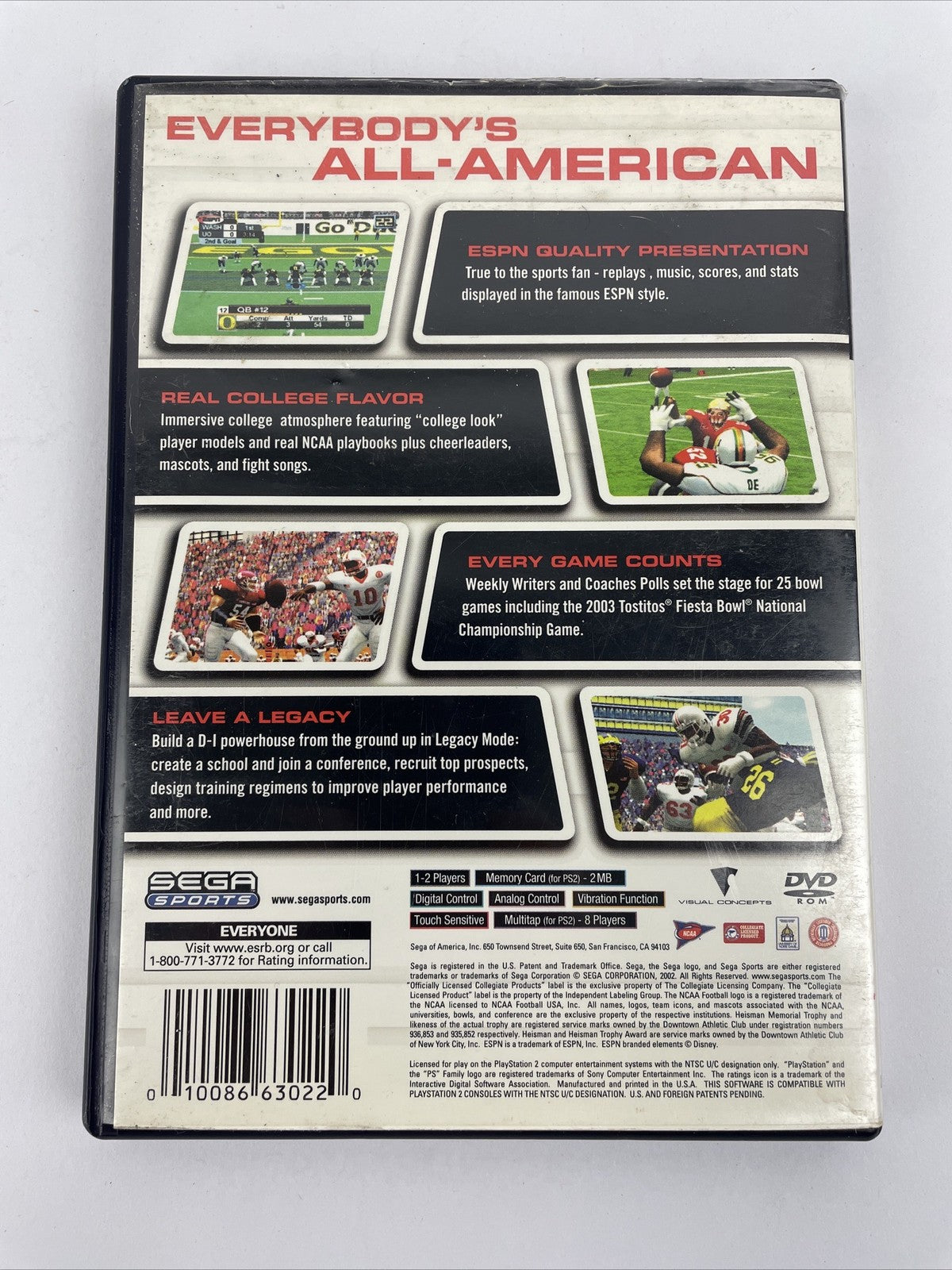 NCAA College Football 2k3 Sony PS2 Playstation 2 With Manual