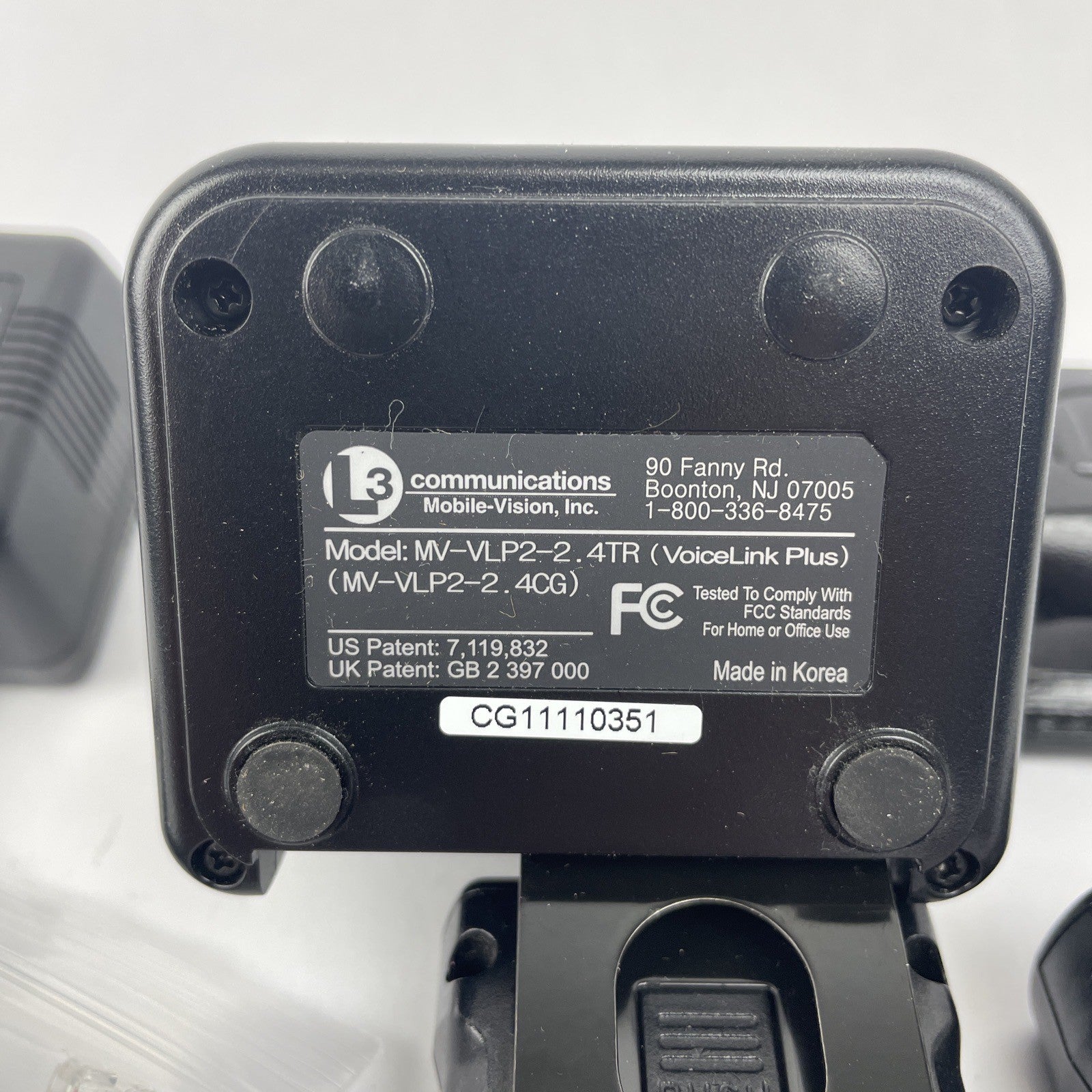 L3 MOBILE VISION VOICELINK PLUS MV-VLP2-2.4DS CHARGING DOCK WITH CHARGER - LOOK