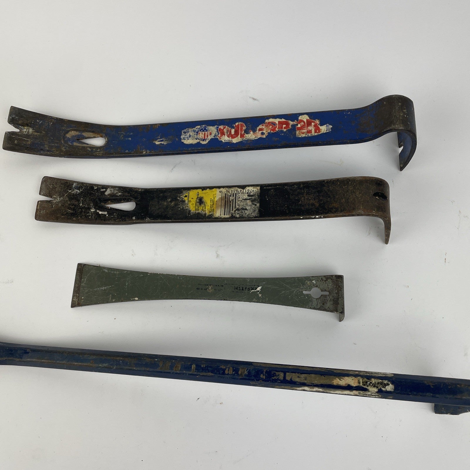 Lot 4 x Pieces Pry Bar & Crow Bar Nail Puller Vaughan Superbar, Craftsman USA