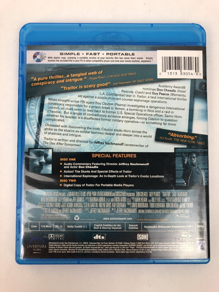 Traitor (Blu-ray Disc, 2008) DON CHEADLE  GUY PEARCE Fast Free 1st Class Ship