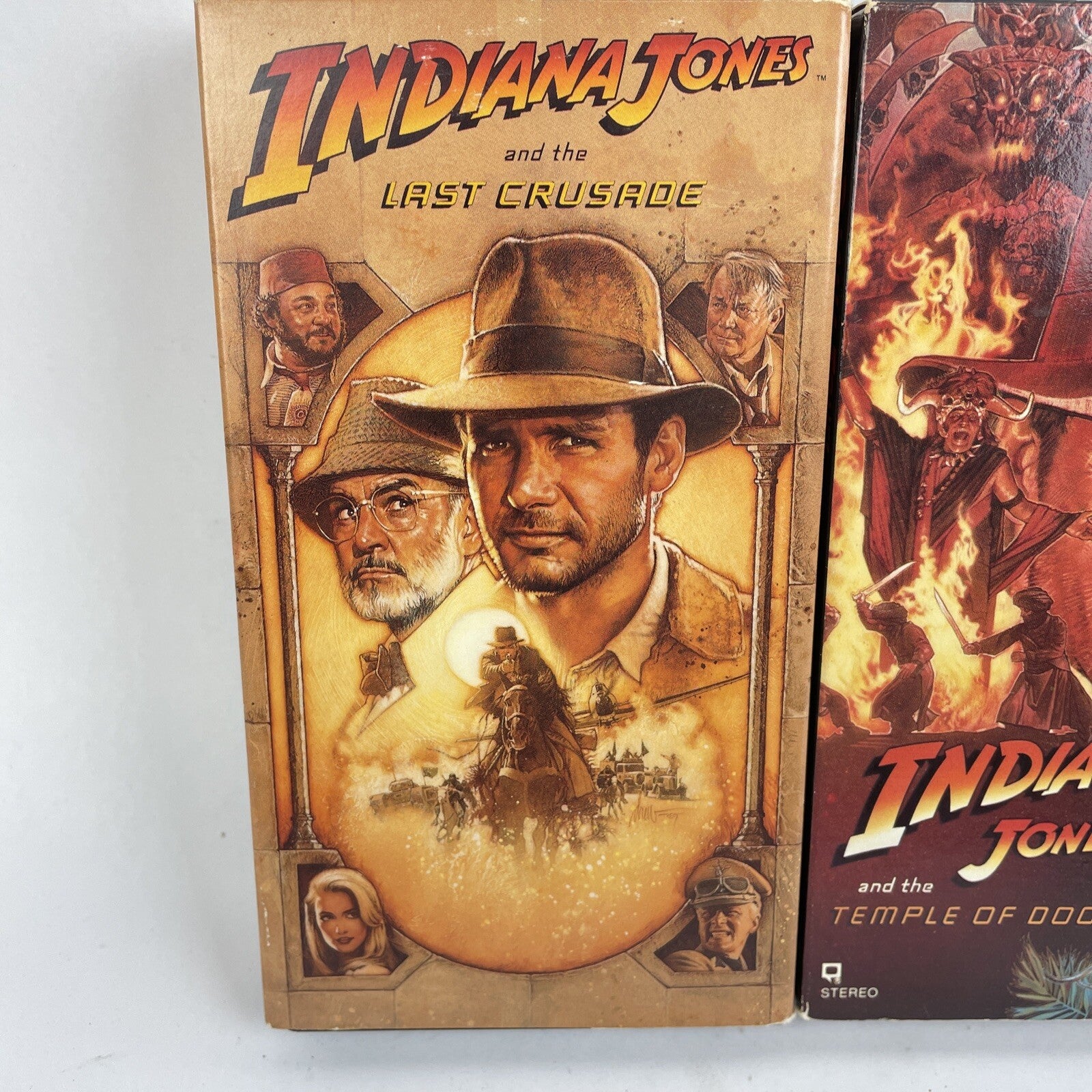 The Indiana Jones Trilogy 3 x VHS Harrison Ford Sean Connery Lost Ark - TESTED