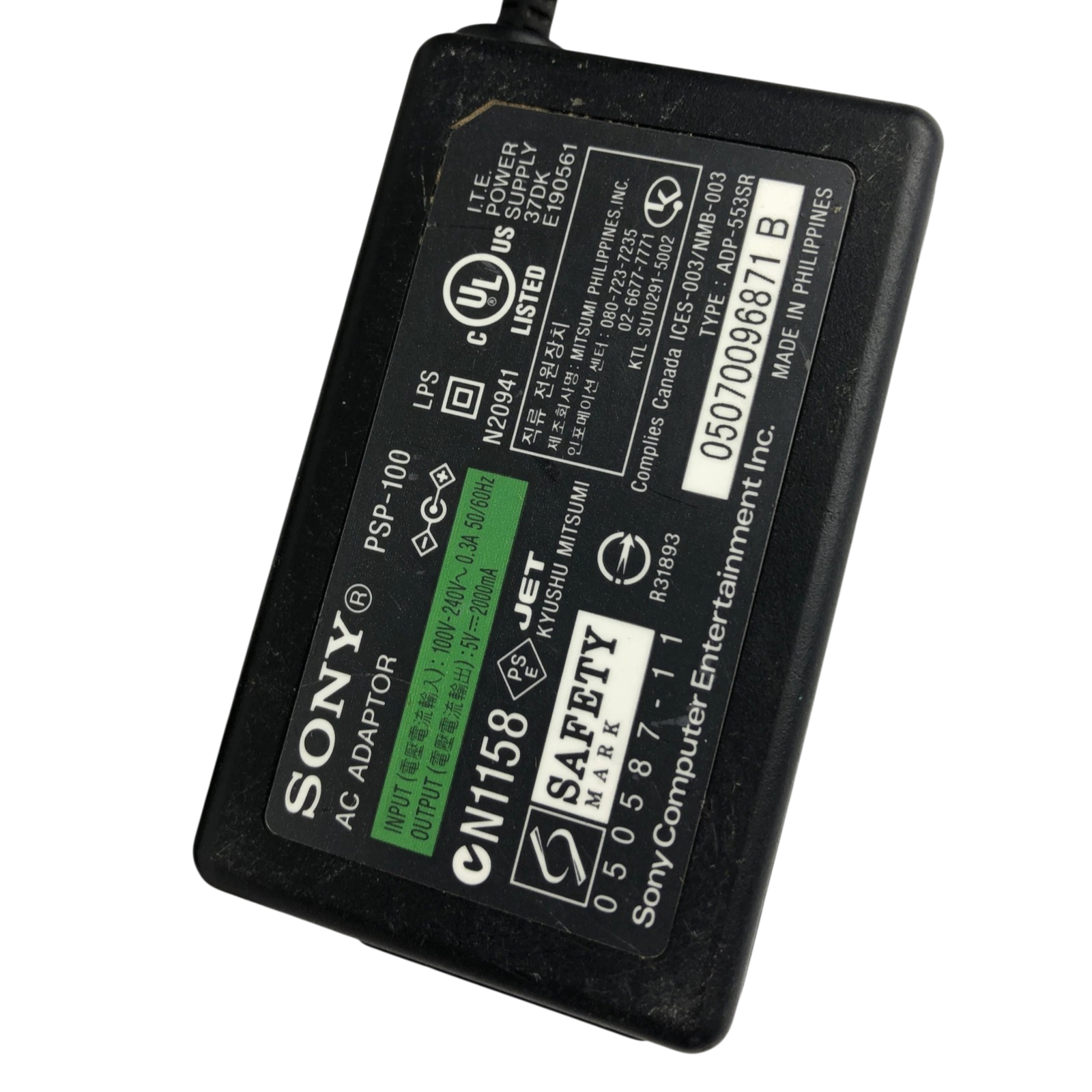 Genuine Sony PSP-100 Charger 5V 2000mA AC Adapter For Sony PSP 1001 2001 3001 A4
