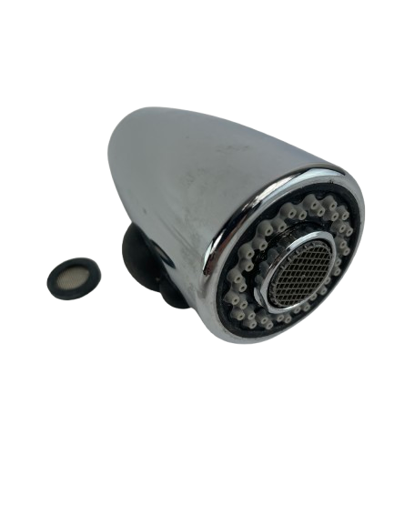 Design: Modern streamlined shower head with sleek contemporary bathroom aesthetics beautifully.