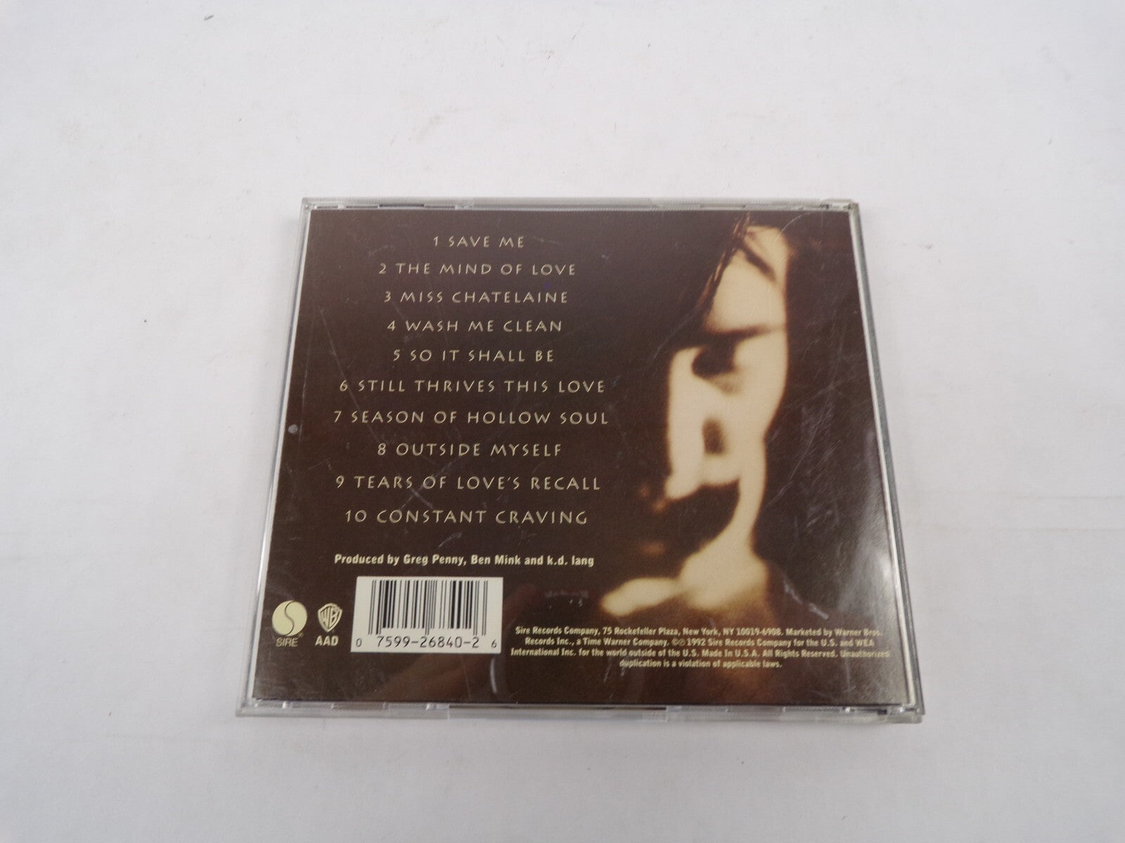 James Taylor Kd Lang Ingenue Save Me The Mind Of Love Miss Chatelaine Wash CD#30
