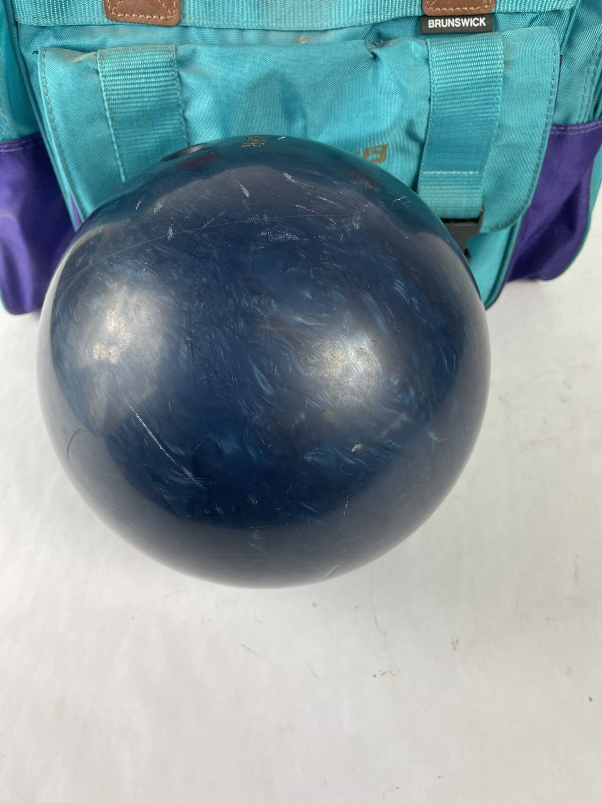 Vintage Bonanza 300 12 LB 4 oz Pound Bowling Ball Blue Free Shipping  with Bag