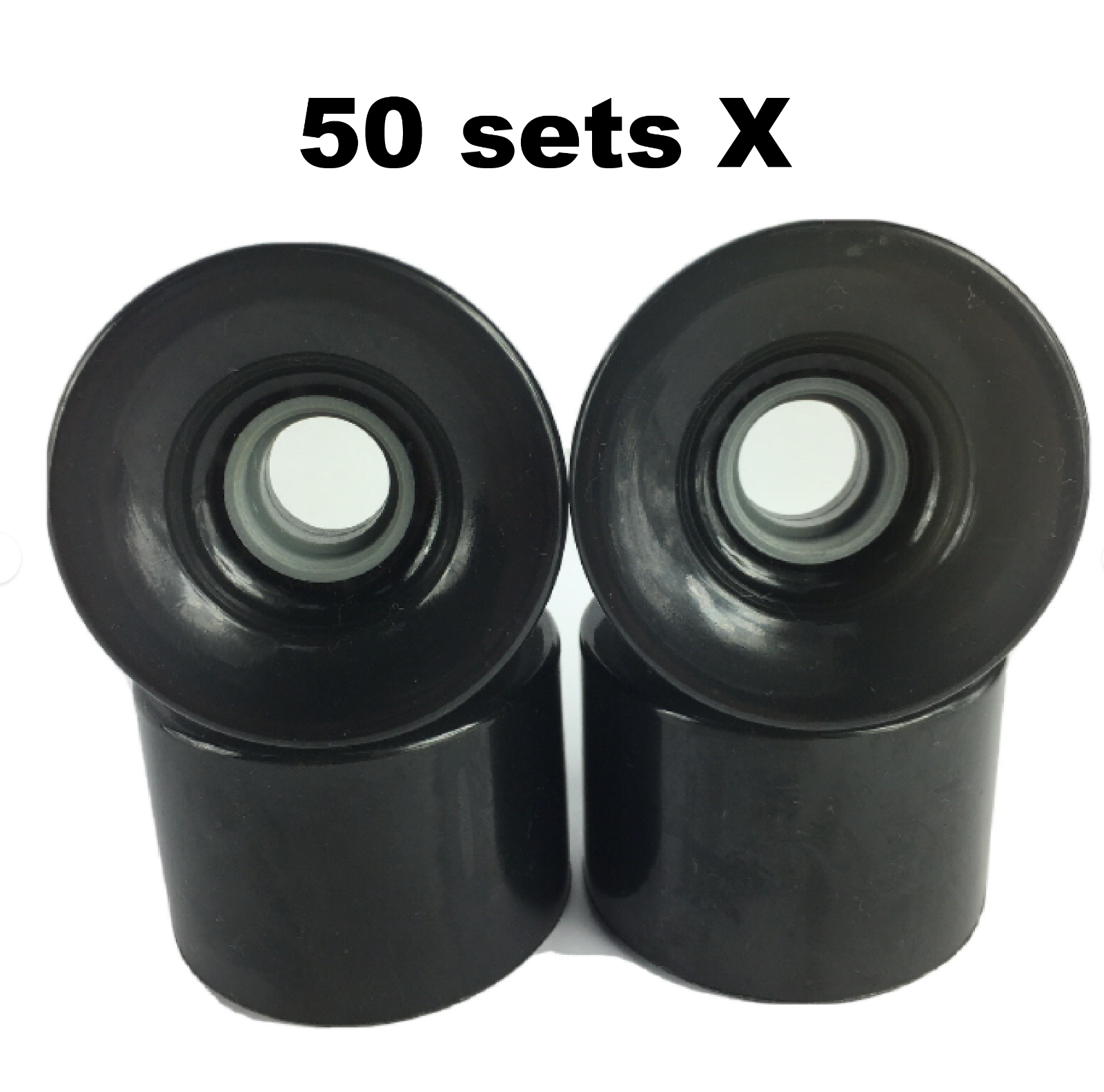 50 Sets 70mm x 50mm 78A Longboard Cruiser Wheels Smoke Black Clear USA Made