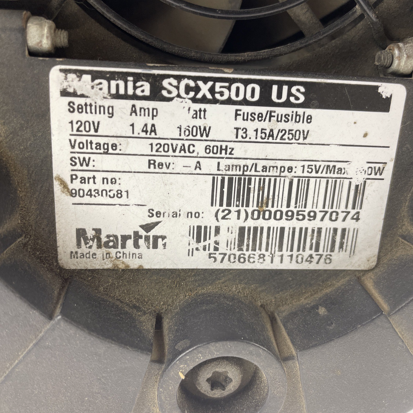 Martin Mania SCX600 Scanner Light Great Dj Or Venue Lighting - Powers up