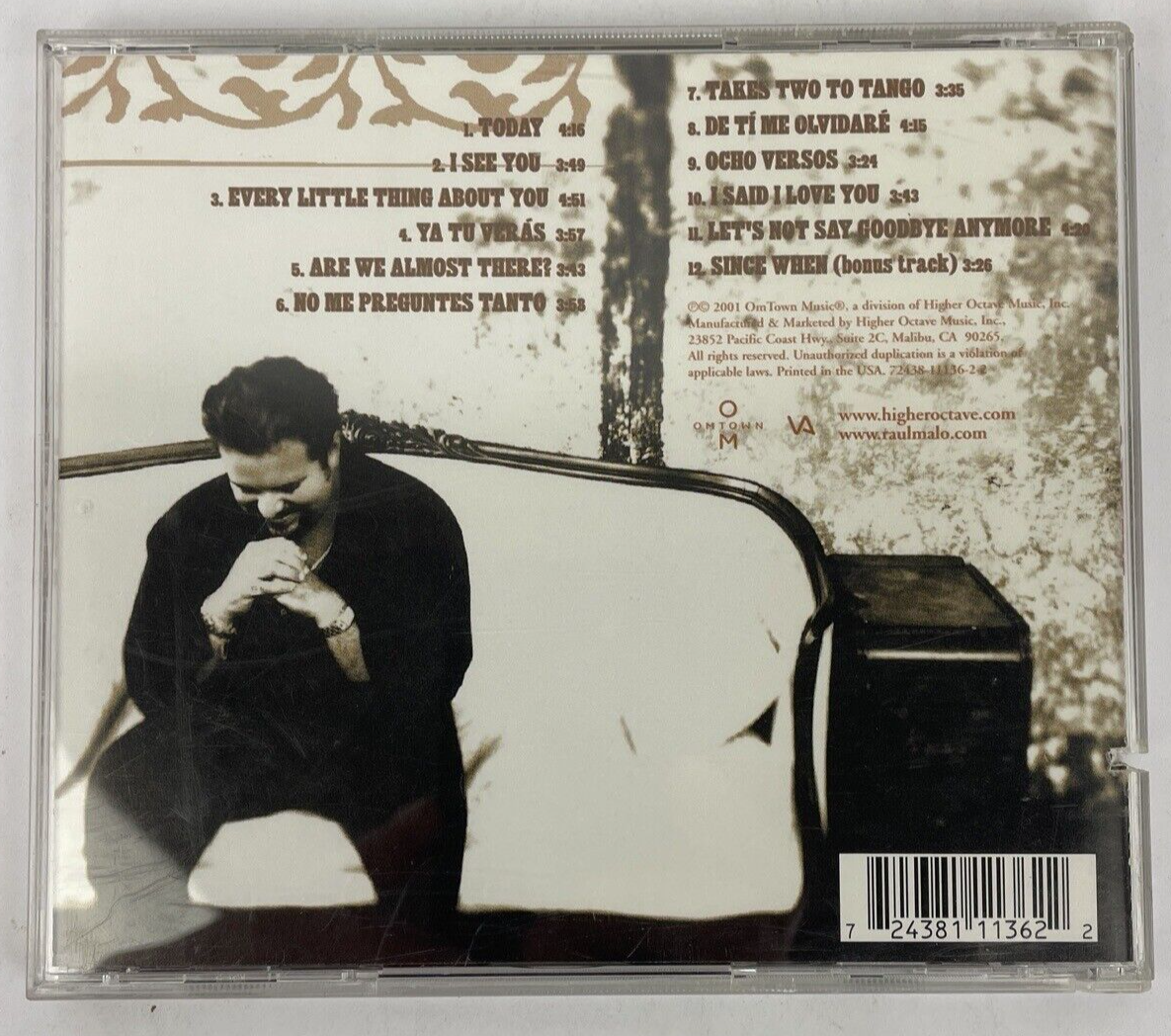 Today - Digital Audio CD By Raul Malo 2001 OM Town Music - M