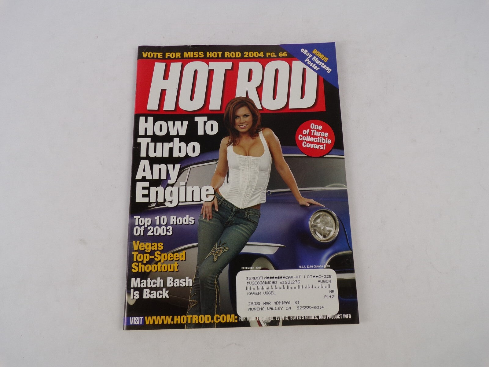 December 2003 Hot Rod Magazine How To Turbo Any Engine Top 10 Rods Of 2003 Vegas