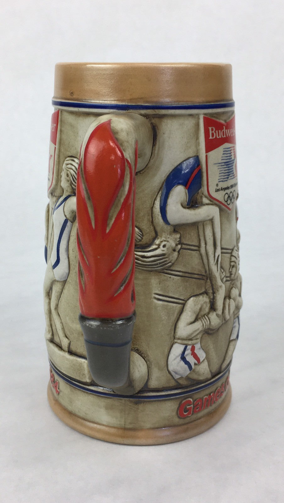 1984Ceramarte Budweiser XXIIIrd  OLYMPIC GAMES Los Angeles STEIN~Beer Mug~EXLNT!