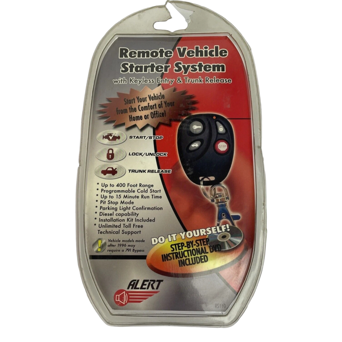 Alert Remote Vehicle Starter System model RS110 - NOS Sealed - Easy To Install