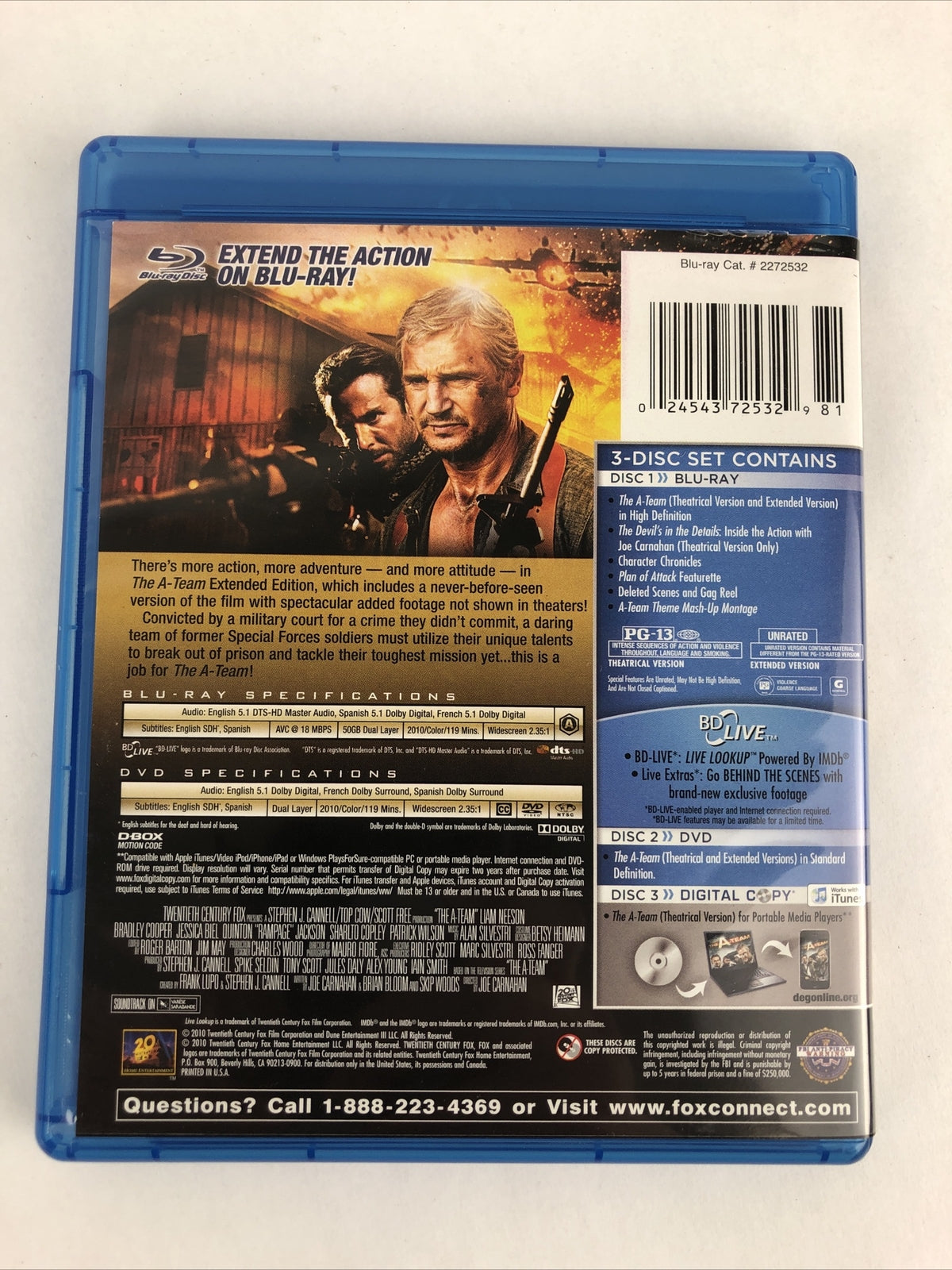 The A-Team DVD,  Unrated Extended Cut AND Theatrical Version, Mint Discs