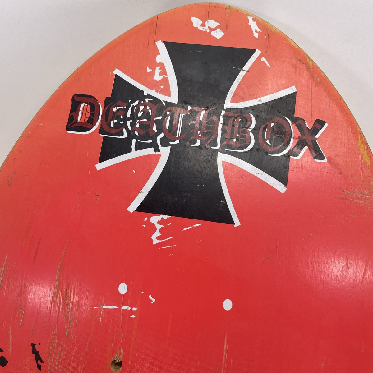 Deathbox Skateboards Orange / Black Surf Pirate Skull Limited Edition 9" x 34.5"