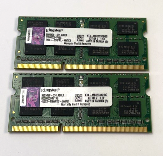 Lot of 2 x Kingston 8GB Kit (2x4GB) KTA-MB1333K2/8G DDR3-1333 Apple RAM