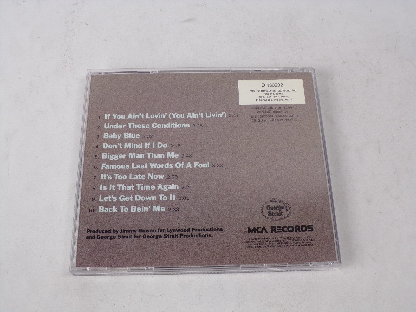 George Strait If You Ain't Lovin' Under These Conditions Baby Blue Don't CD#62