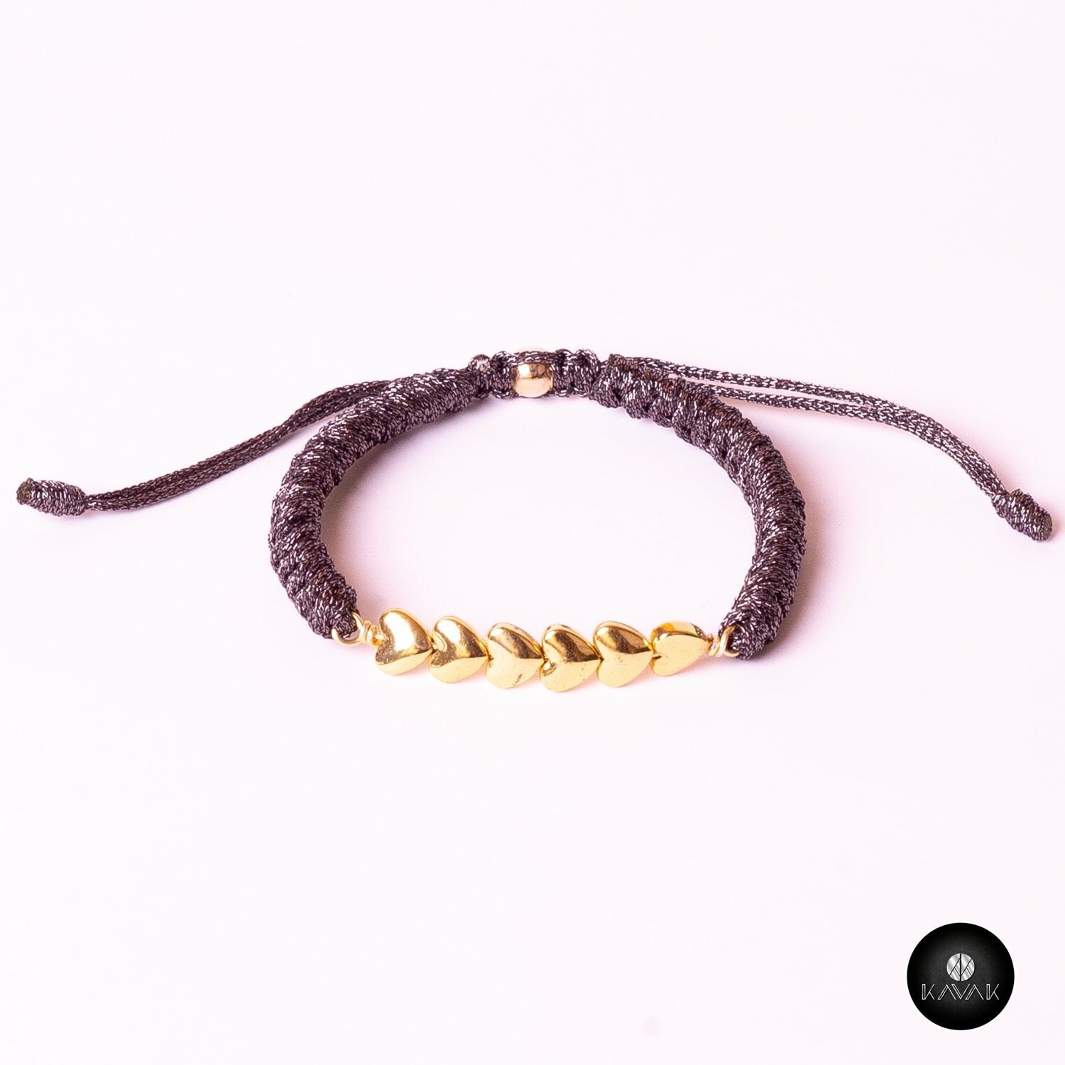 Kavak - Handmade Ties of  Hearts (Yellow Gold Plated Hearts)