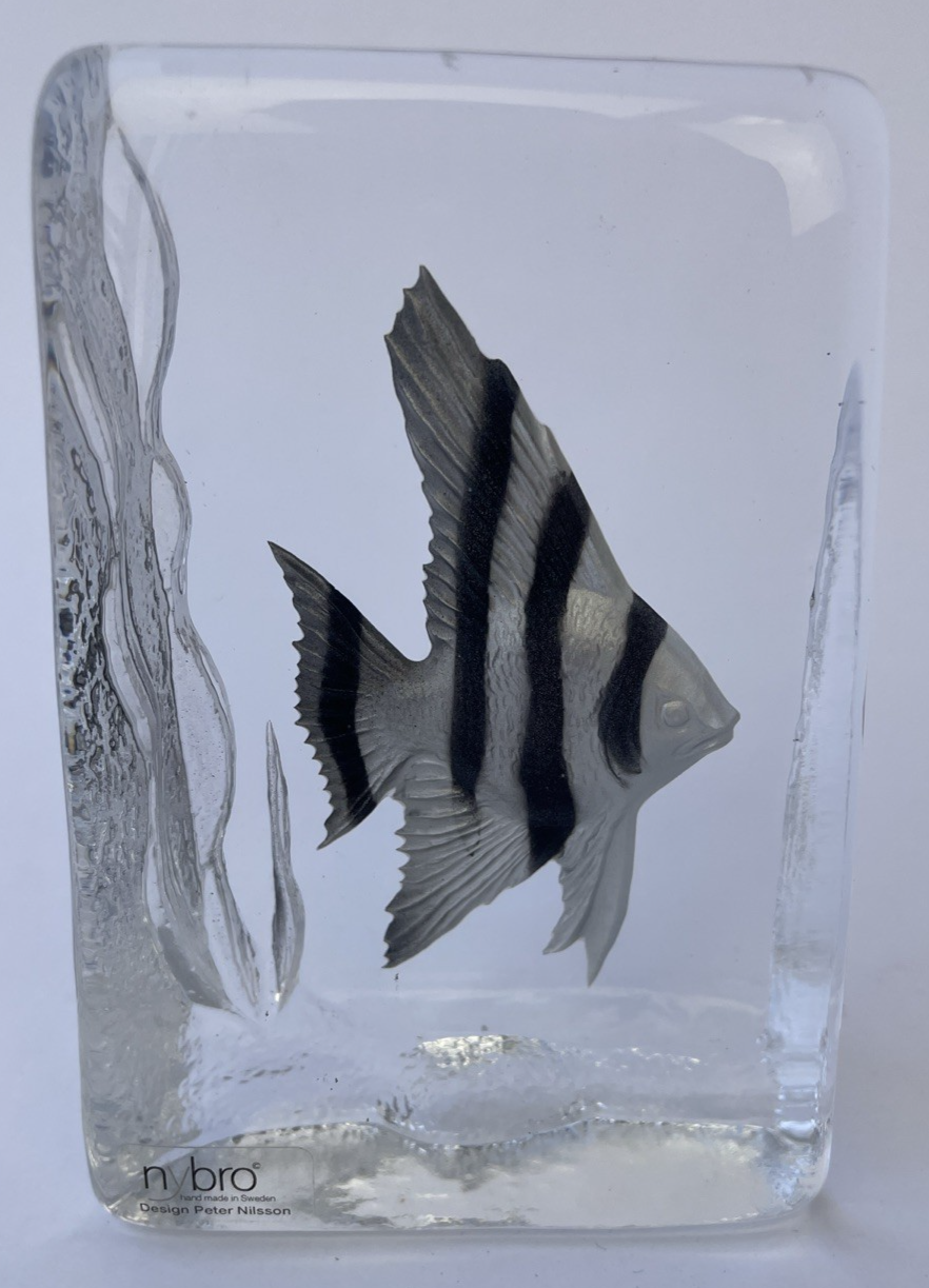 Nybro Sweden Crystal Fish Sculpture Peter Nilsson Tropical Atlantic Spade Fish