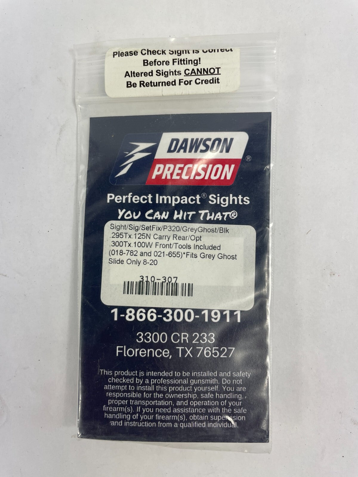 Dawson Precision  Grey Ghost P320 295Tx 125N Carry Rear 300Tx100W Front