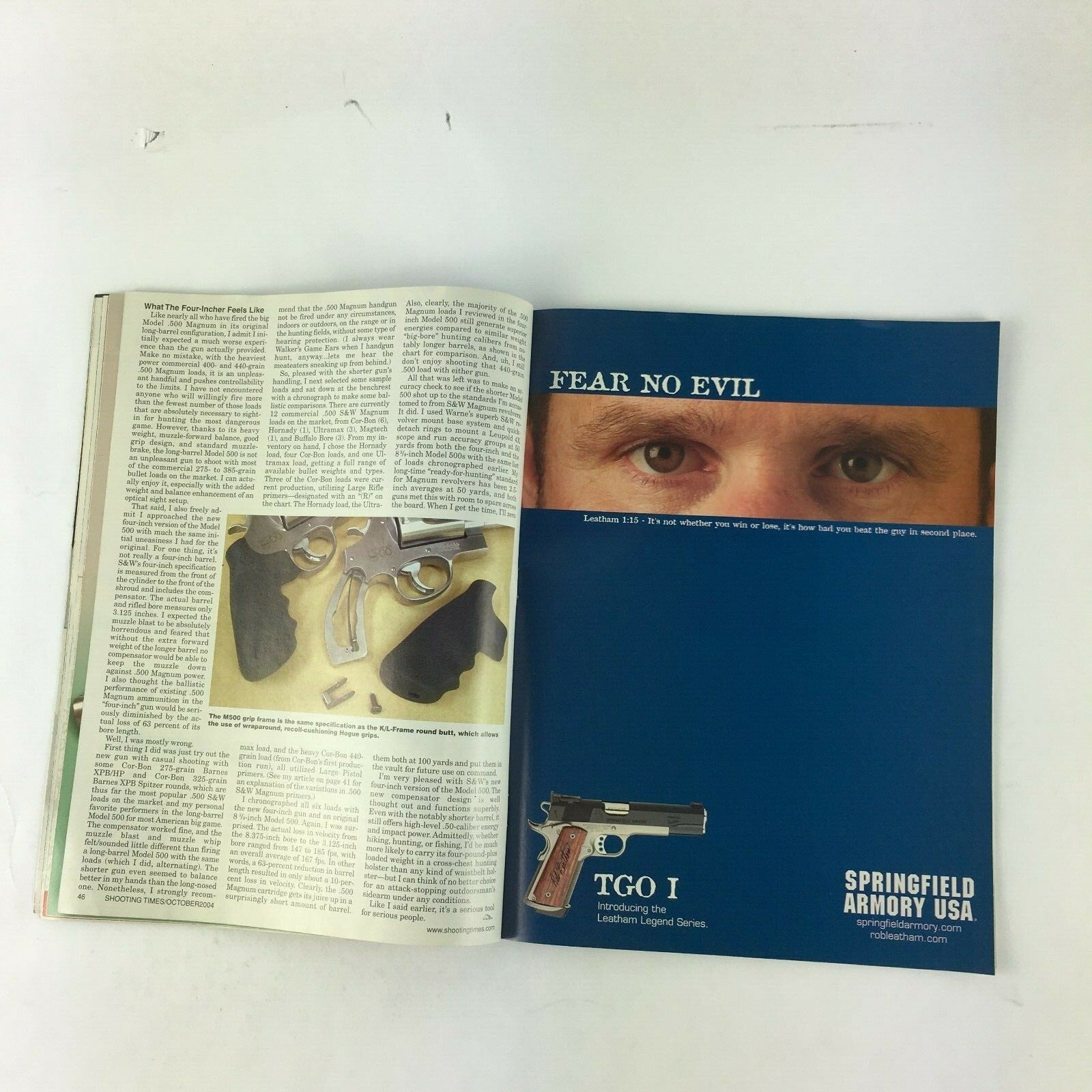 October 2004 Shooting Times Magazine .500 S&W Magnum .24 Caliber Benelli's
