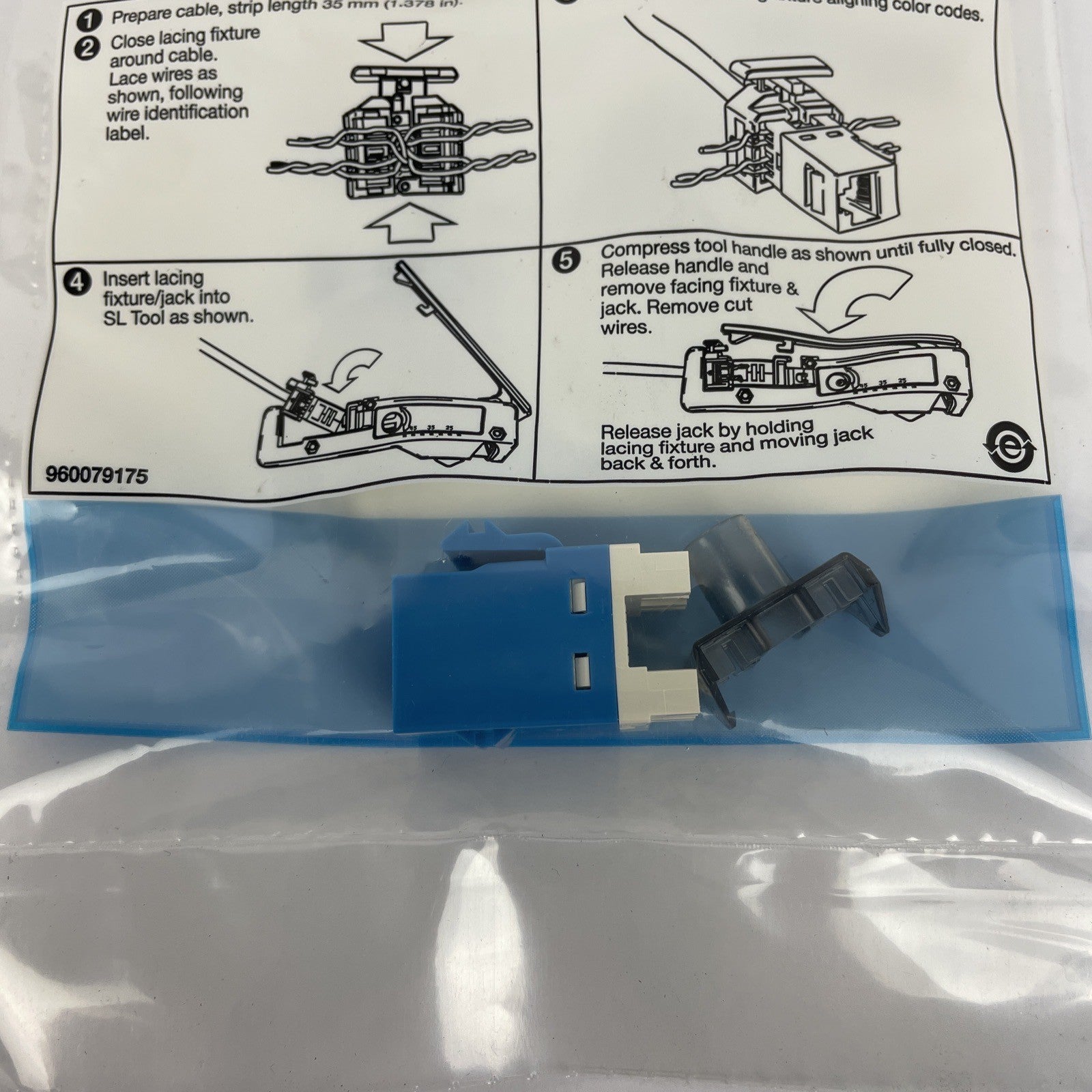 Lot of 2 x Commscope USL600-BLUE Uniprise SL-Series RJ45 Cat6 Jack, Blue ~STSI