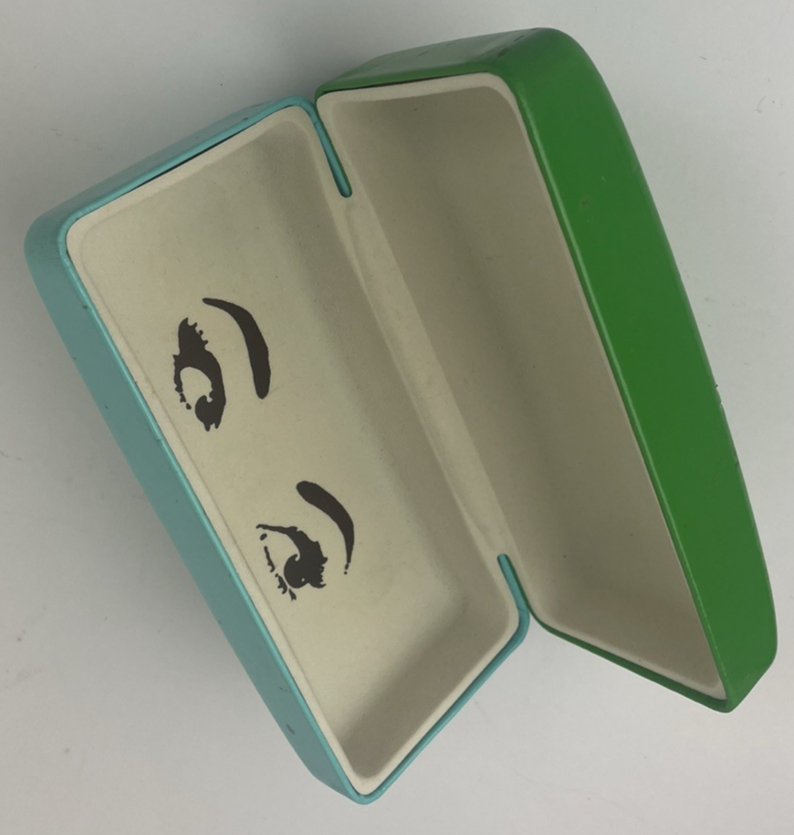 Kate Spade Glasses Sunglasses Case Blue Green Designer New York Hard Shell Felt