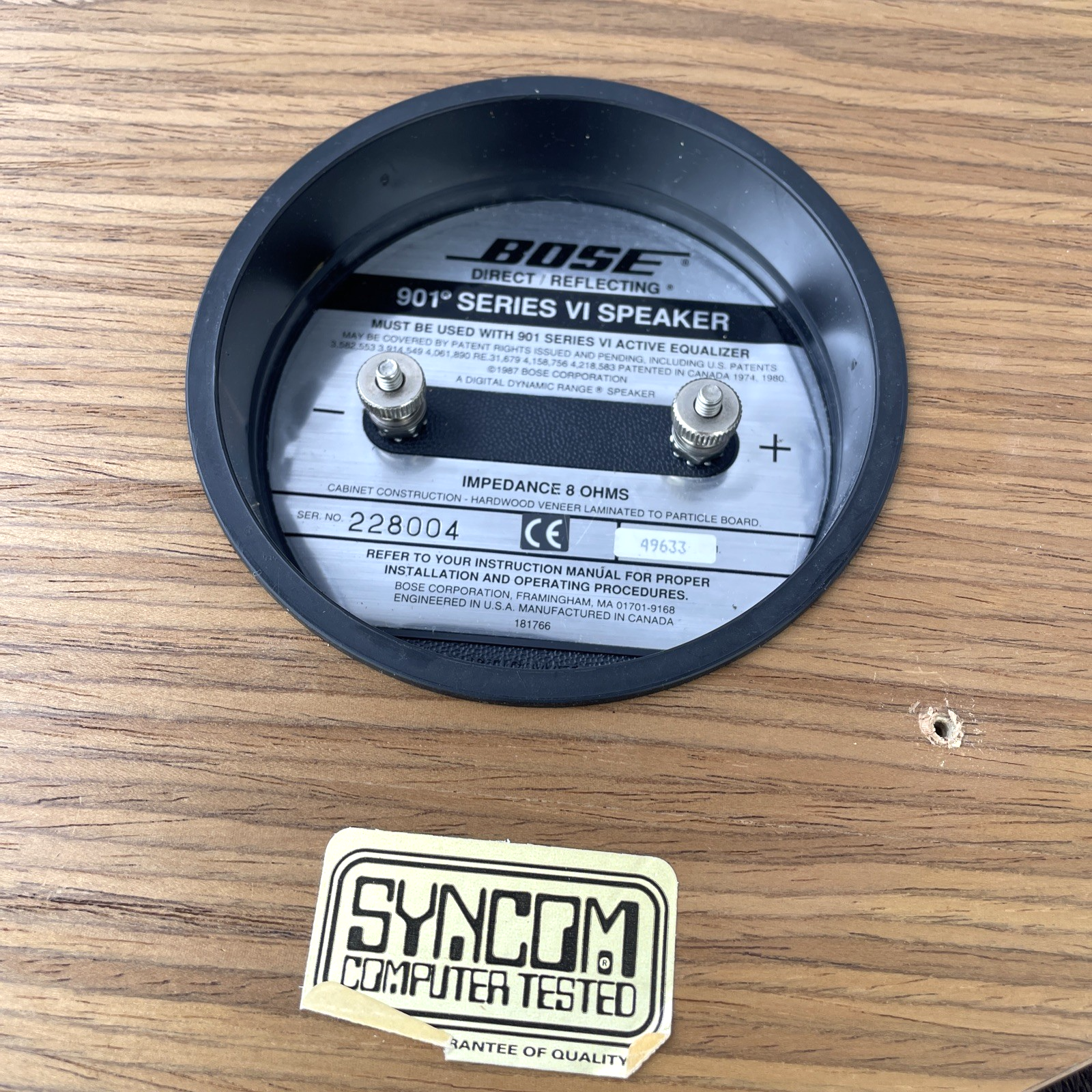 BOSE 901 Series VI Direct Reflecting Speakers Pair Wood Grain Finish VGC Tested