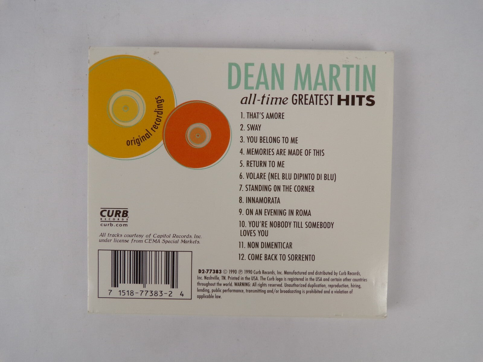 Dean Martin Greatest Hits CD #9