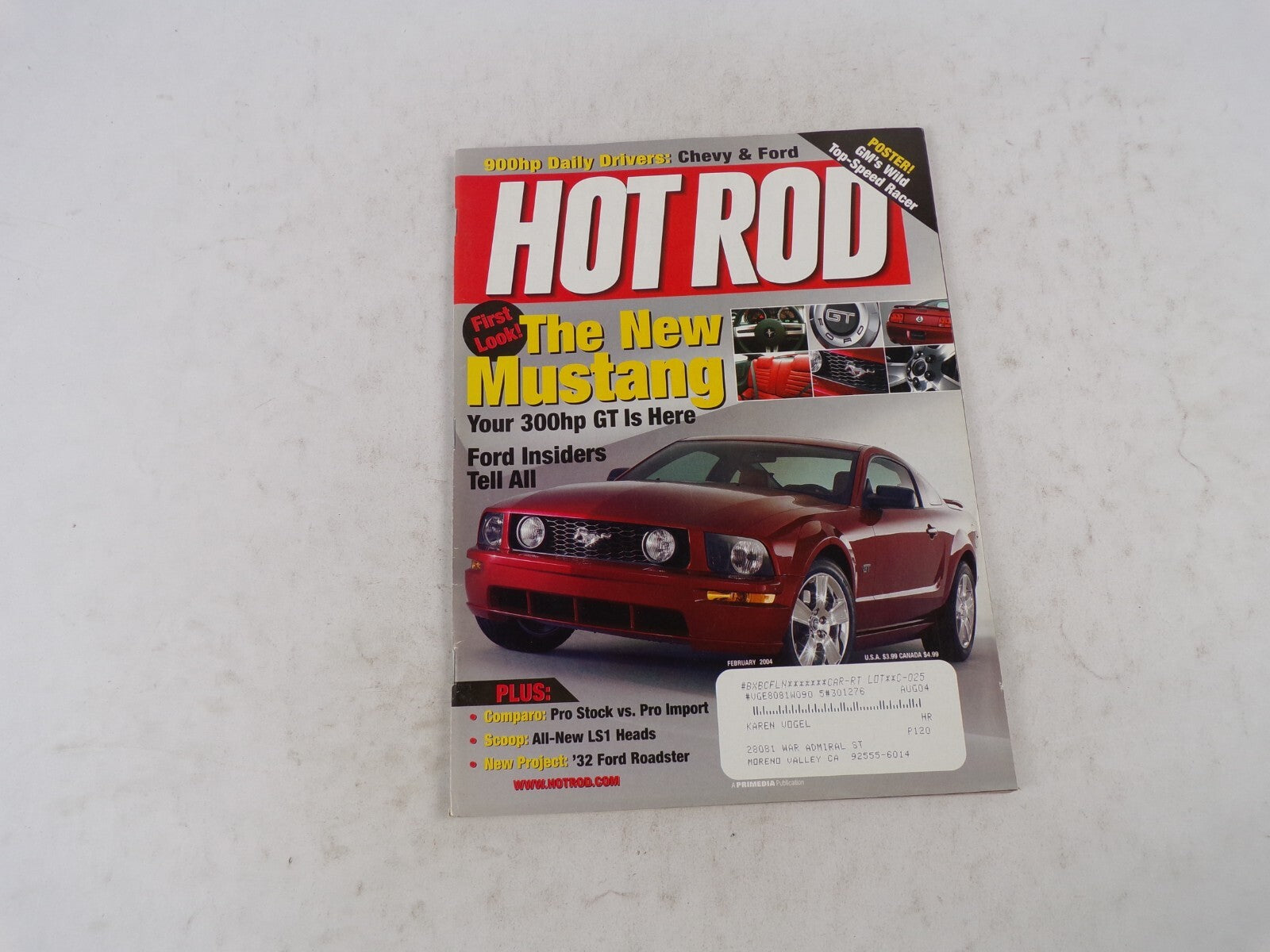 February 2004 Hot Rod First Look! The New Mustang Your 300HP GT Is Here Ford Ins