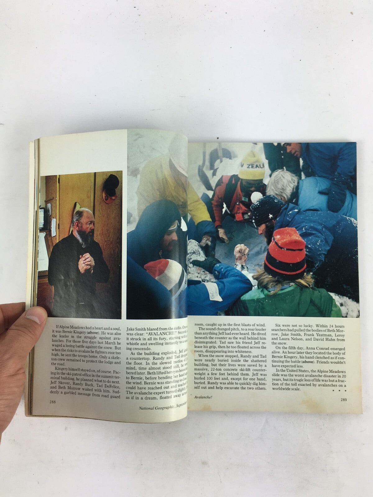 September 1982 National Geographic Magazine Avalanche Our National Forests