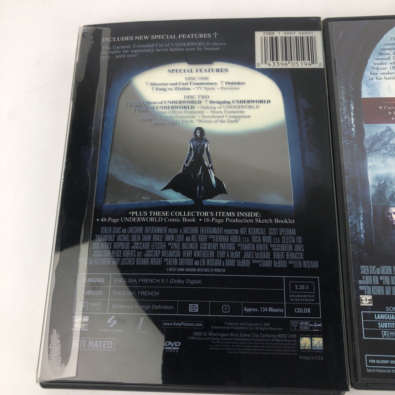 3 x Underworld Series DVD's Kate Beckinsale * Rise of the Lycans * EVOLUTION 