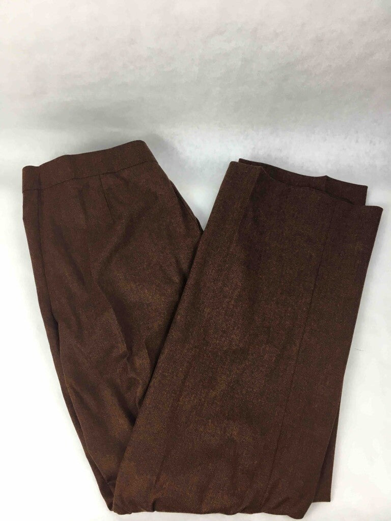 Etro Mens Dress Pants Brown Zip Fly Pockets Wool Blend Stretch Trousers 44