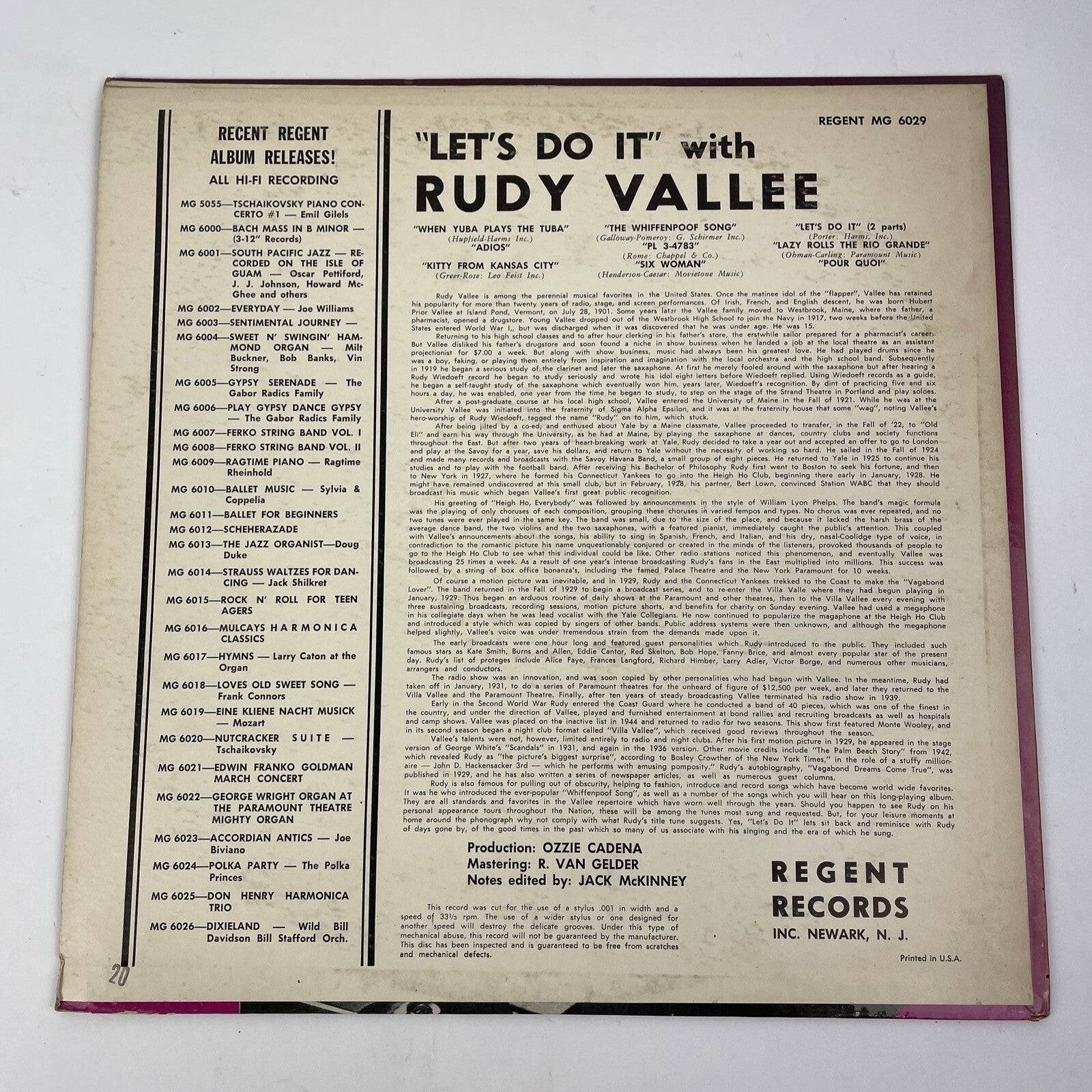 " Lets Do It " with Rudy Vallee When Yuba Plays The Tuba Kitty From Vinyl Record