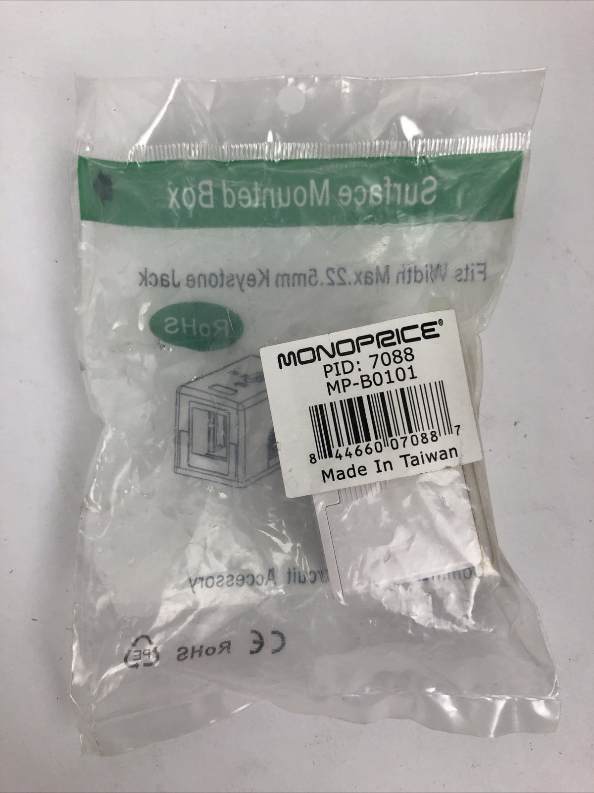 Monoprice PID : 7088  MB-B0101 Surface Mount Box Single / 1 Port Max width 22.5m