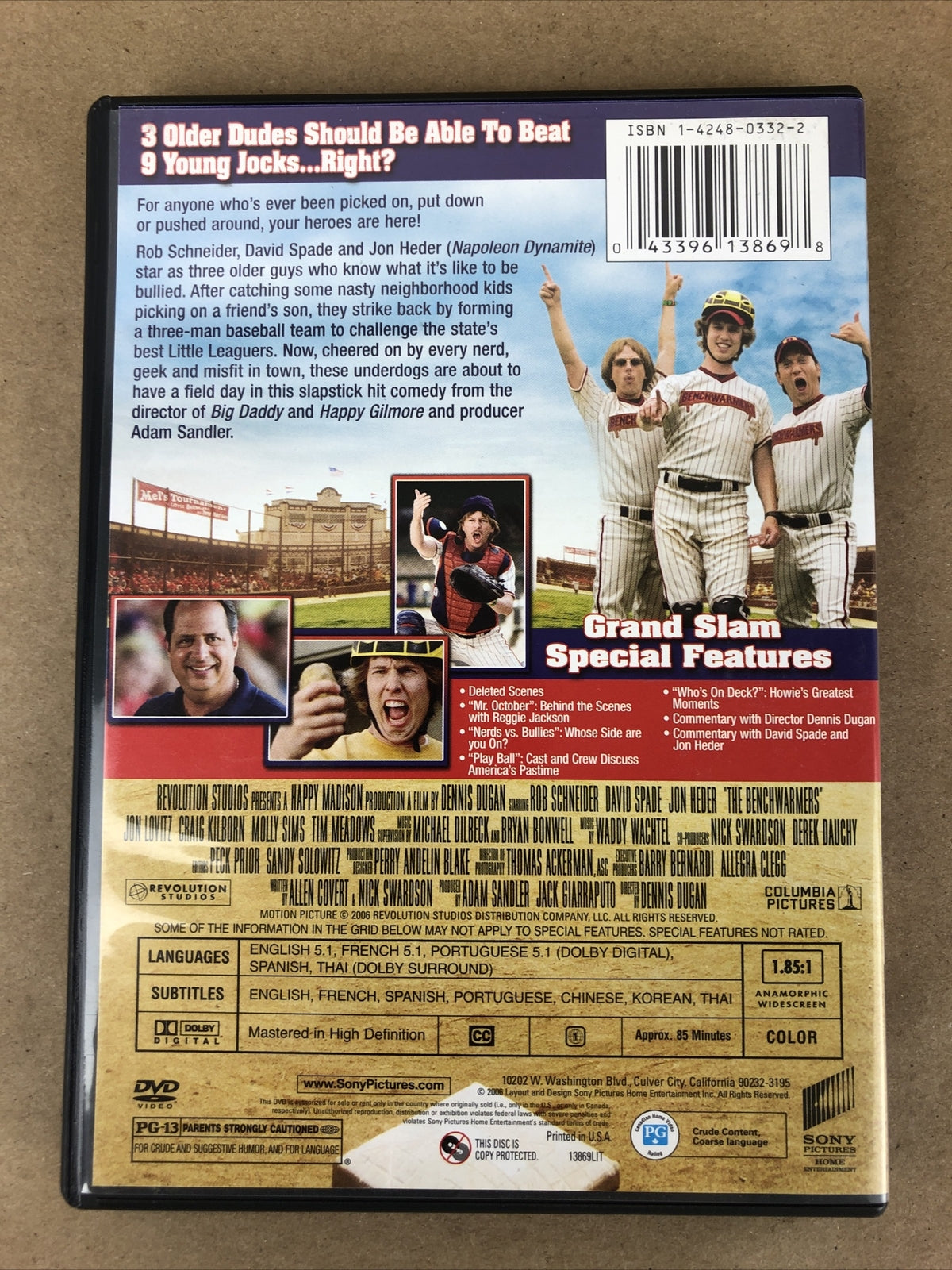 The Benchwarmers - DVD - Rob Schneider David Spade Jon Heder - Mint Disc