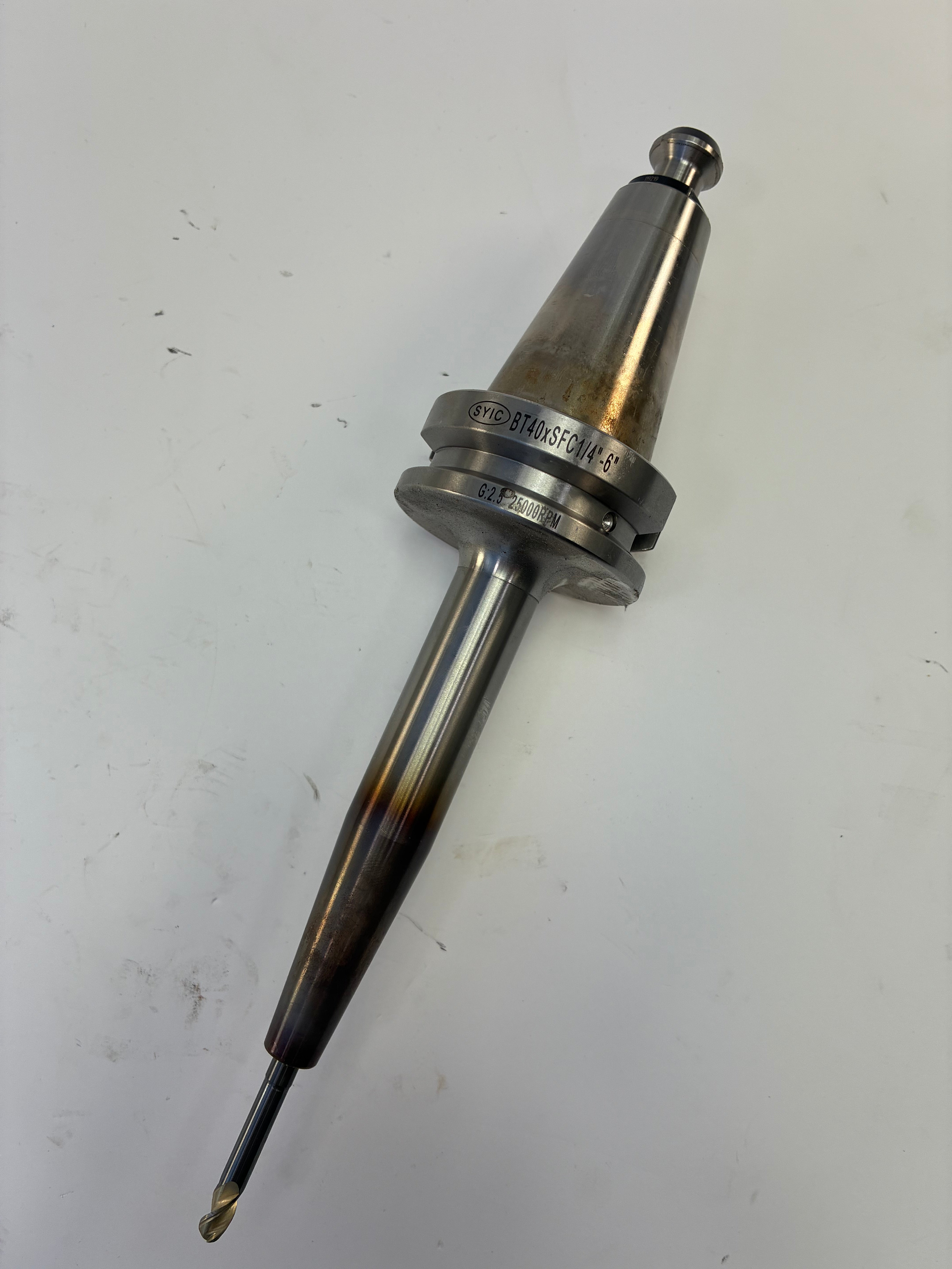 SYIC BT40 1/4” Shrink-Fit Tool Holder – 6” Extended Reach – 25,000 RPM