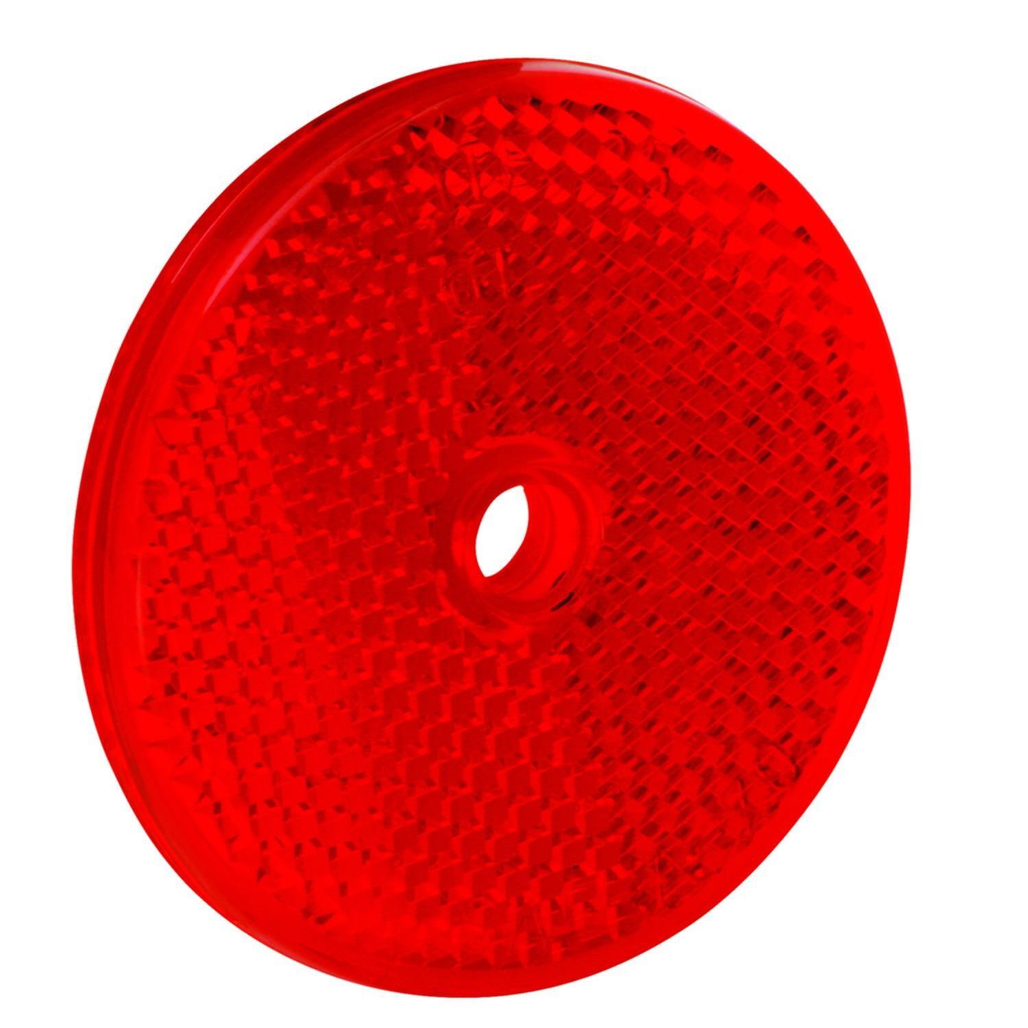 Cequent Bargman 70-71-170 red round reflector 2-3/16 inch with center mounting hole trailer RV marine safety reflector 9980584.