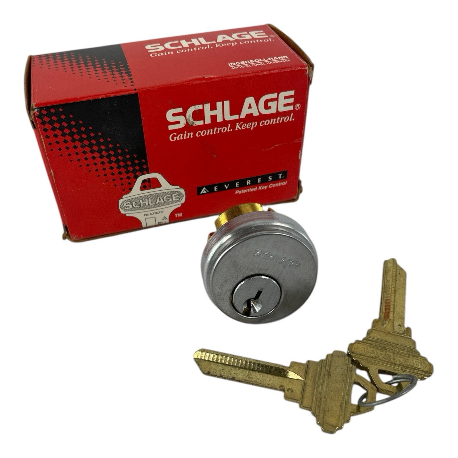 Schlage Mortise Cylinder 20-001 1-1/4" 612 Brushed Chrome