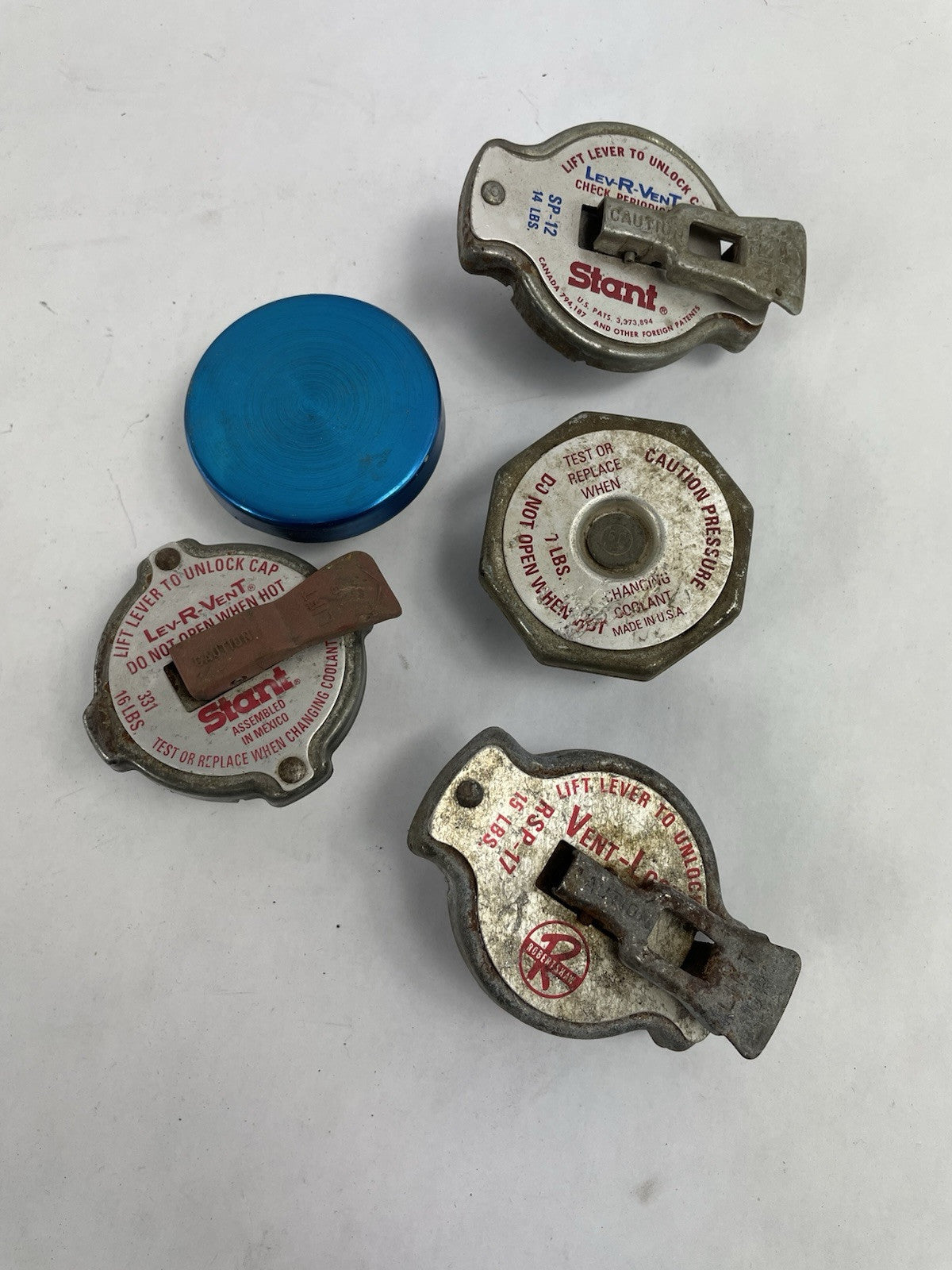 LOT OF 5: Vintage Radiator Cap Original LEV-R-VENT MOPAR PARTS