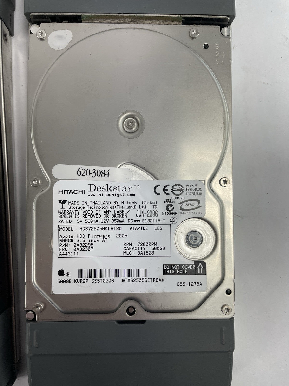 Lot of 2:  Apple 620-2976-A SATA 3.5” HHD Caddy Xserve RAID IDE + 2 X 500GB HDD