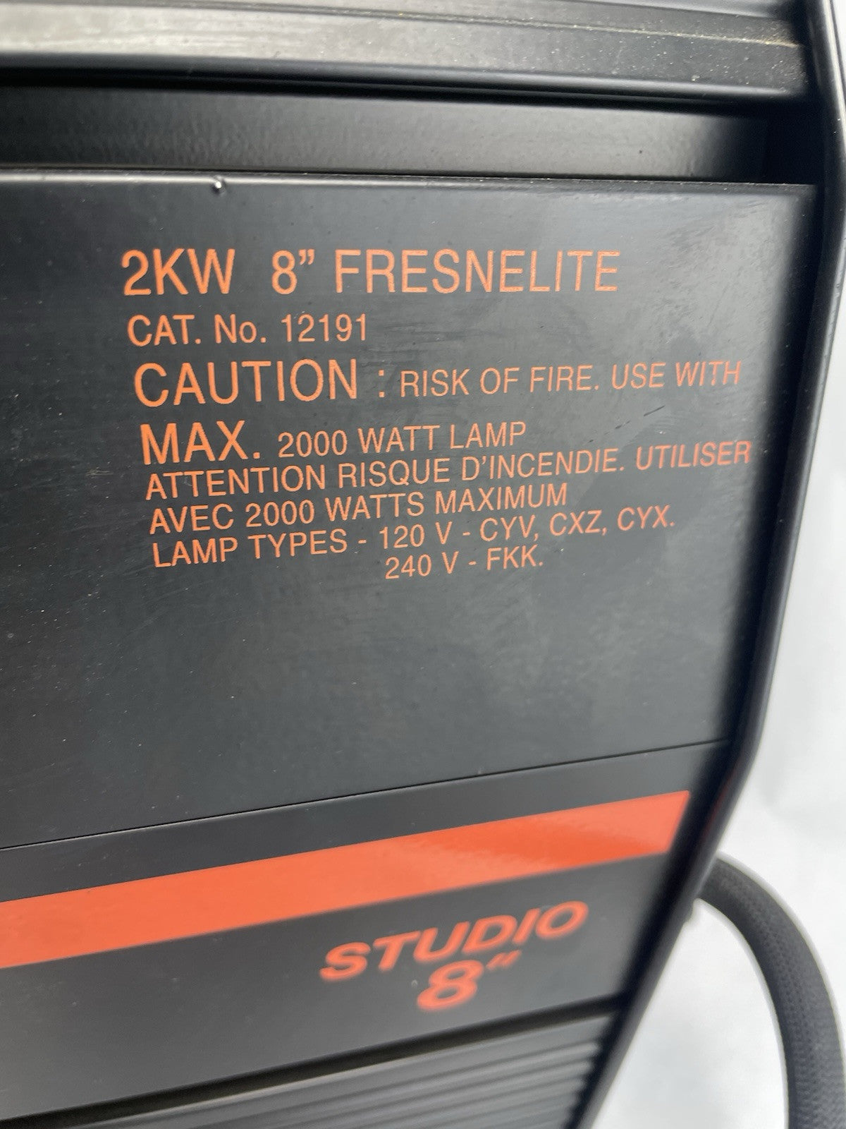 Fresnel Strand Fresnelite 8" 2kw SpotLight  w Barndoors