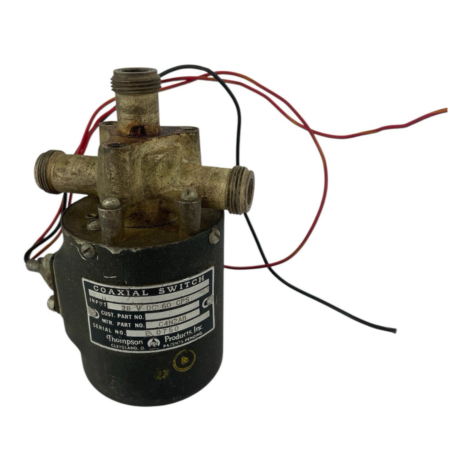 Thompson C4N2AB Solenoid Powered 2 Position Coaxial Antenna Switch N Connectors