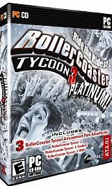ATARI 2006 Roller Coaster Tycoon 3 Platinum PC CD-Rom Video Game Soaked Wild