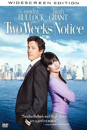 Two Weeks Notice (DVD, 2003, Widescreen) Brand New Sealed Movie Bullock Grant 