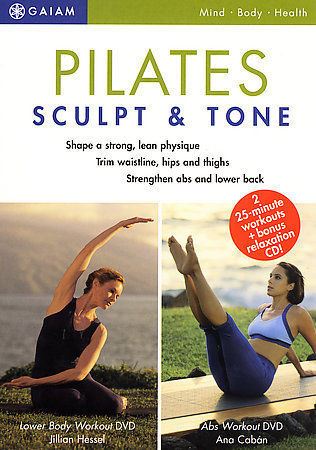 GAIAM Pilates Sculpt and Tone DVD, 2005, 2-Disc Set with Bonus Audio CD FREESHIP