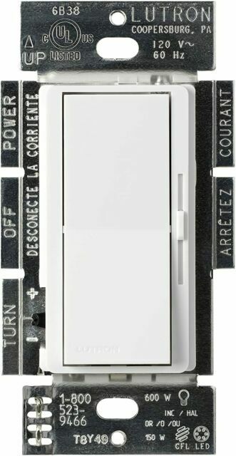 Lutron DVCL-153P-WH Dimmer Wall Light Switch - White 150W - Free Shipping