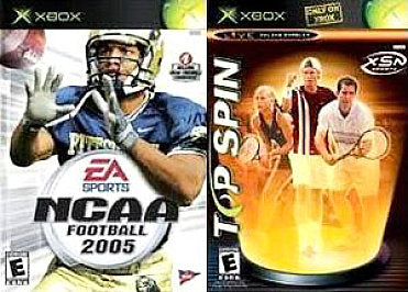 (Microsoft Xbox, 2004) NCAA Football 2005 / Top Spin Combo FREE SHIPPING Mint