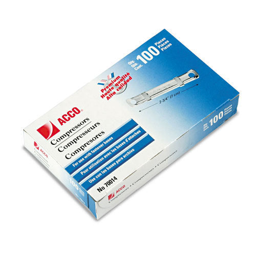 Acco Premium No. 12 Fastener Compressor Fasteners 70014 100/Box 2 3/4" Centers
